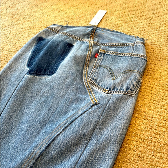 Vintage EB Denim Robi frayed denim midi skirt sz 25 NWT $450 - Picture 16 of 16